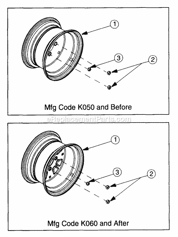 Rear Wheel Diagram and Parts List for 2186 13A-288L100, 13B-288M100 Cub Cadet Lawn Tractor